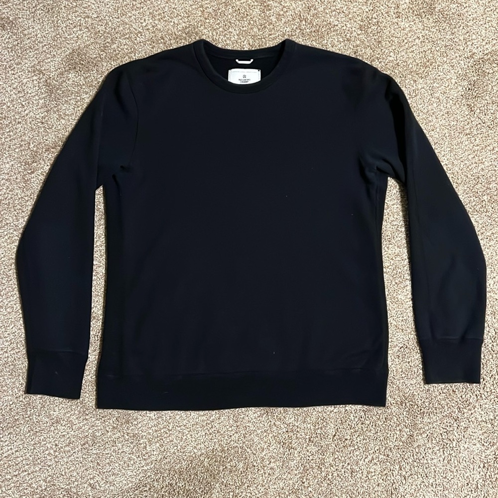 Reigning Champ Midweight Terry Crewneck, Black